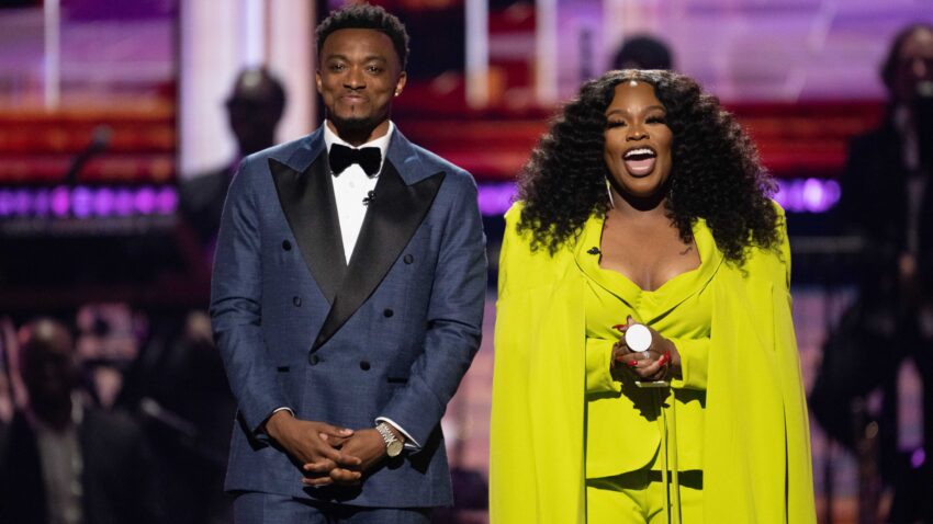 Jonathan McReynolds and Tasha Cobbs hostThe 38th Annual Stellar Awards in Las Vegas. Photo Courtesy Central City Productions.